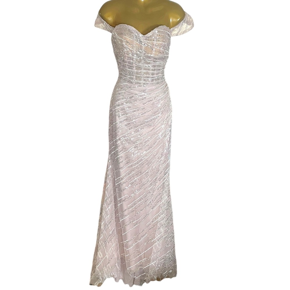 Lucci Lu 1280 Dusty Rose Sequin Ball Gown Prom Glinda Fairy Tagged 2 Fits 0 00